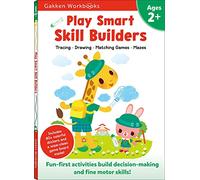 Play Smart Skill Builders Age 2+: Preschool Activity Workbook with Stickers for Toddlers Ages 2, 3, 4: Build Focus and Pen-control Skills: Tracing, Mazes, Matching Games, and More (Full Color Pages)