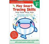 Play Smart Tracing Skills Age 2+: Preschool Activity Workbook with Stickers for Toddlers Ages 2, 3, 4: Learn Basic Pen-control Skills with Crayons, Pens and Pencils (Full Color Pages)