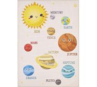 Play Système Solaire tapis enfant antidérapant rectangle 160x230cm beige