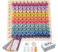 PLAY-Table De Multiplication Montessori 1 * 1,Jeux De Plateau Table De Multiplication Multicolore En Bois Pour Enfants,Jeu D'Apprentissage Pour Les Manipulations Mathématiques Pour Apprendre À Compte