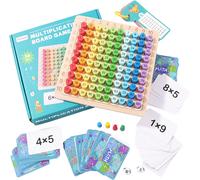 PLAY-Table De Multiplication Montessori,Jouets Mathématiques Montessori,Jeux Educatif De Plateau Tableau De Multiplication En Bois,Nombres Multiplication Jouet Pour Apprendre À Compter