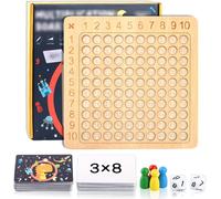 PLAY-Tableau De Multiplication Enfant, Tableau De Multiplication Montessori, Jeux De Plateau Table De Multiplication En Bois, Tableau Table De Multiplication Pour 3Ans Apprendre À Chiffres (Dinosaur)