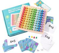 PLAY-Tableau De Multiplication Mathématiques Pour Enfants Bois Montessori De 3 À 12 Ans Rainbow