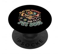 Play The Trumpet and Pet Dogs Fanfare - PopSockets PopGrip Adhésif