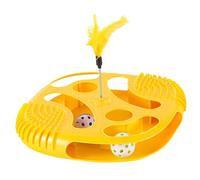 Play Tray Cat Track Toy, Interactive Exercise Balls with Teasing Feather, Hollowed Sensory Cat Toy for Mental Stimulation, Keeps Cats Active and Engaged for Hours of Fun Cats and Kittens Accessories