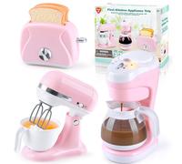 PLAY Ustensile Cuisine Enfant avec Cafetière, Mixer, Grille-Pain avec Llumière et Son Réalistes, Set de Cuisine pour Enfant 3+ Ans