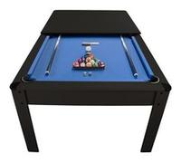 PLAY4FUN Billard Américain AMBIANCE 7Ft - 226,5 x 126,5 x 80 cm avec accessoires et plateau dînatoire - Couleur Noir - Bleu Noir, Noir G