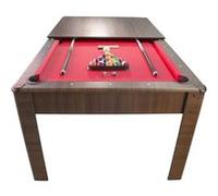 PLAY4FUN Billard Américain AMBIANCE 7Ft - 226,5 x 126,5 x 80 cm avec accessoires et plateau dînatoire - Couleur Chêne - Rouge Marron G
