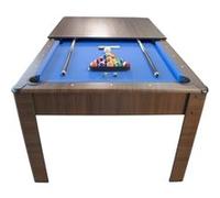 PLAY4FUN Billard Américain AMBIANCE 7Ft - 226,5 x 126,5 x 80 cm avec accessoires et plateau dînatoire - Couleur Chêne - Bleu Marron G