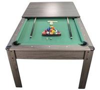 PLAY4FUN Billard Américain AMBIANCE 7Ft - 226,5 x 126,5 x 80 cm avec accessoires et plateau dînatoire - Gris - Vert Gris G