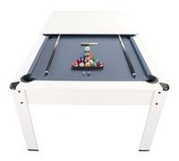 PLAY4FUN Billard Américain HARMONY 6Ft - 206,5 x 116,5 x 80 cm avec accessoires et plateau dînatoire - Couleur Ivoire - Gris Blanc G