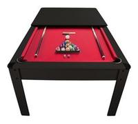 PLAY4FUN Billard Américain HARMONY 6Ft - 206,5 x 116,5 x 80 cm avec accessoires et plateau dînatoire - Couleur Noir - Rouge Noir, Noir G