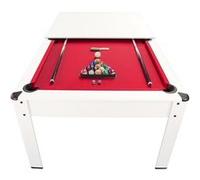 PLAY4FUN Billard Américain HARMONY 6Ft - 206,5 x 116,5 x 80 cm avec accessoires et plateau dînatoire - Couleur Ivoire - Rouge Blanc G