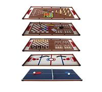 Plateaux Multi-jeux - 14 jeux : Ping Pong, Air Hockey, Bowling, Echec, Mikado, Back Gammon - 97 x 49 x 3 cm