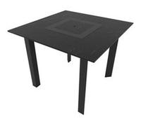 PLAY4FUN Table de jardin 4 personnes 90 X 90 X 75cm - Noir effet marbré Noir