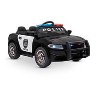 PLAY4FUN Voiture de Police électrique 2X 30W - Marche AV/AR, Gyrophares et Mégaphone L