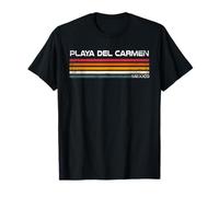 Playa Del Carmen Mexico Rétro Motif à Rayures T-Shirt