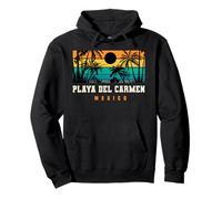 Playa Del Carmen Mexique Rétro Coucher de Soleil Palmier Plage Vibes Sweat à Capuche