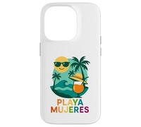 Playa Mujeres Palmier Soleil Tropical Summer Souvenir Arc-en-ciel Coque pour iPhone 14 Pro