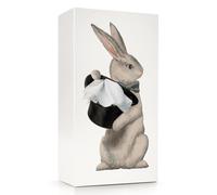 PLAYABLE ART Spextrum® Boîte à mouchoirs Wonder Rabbit - Illusion magique infinie fantaisiste à chaque distribution - Joli compagnon de boîte à mouchoirs à jupe volante - Étui intérieur lesté en métal
