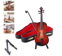 Playable Tiny Violin Figurine, The Worlds Smallest Miniature Musical Instrument with Sound and Sad Music, Gift for Musicians and Lovers for Performance Display (3.15in)