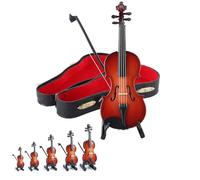 Playable Tiny Violin Figurine, The Worlds Smallest Miniature Musical Instrument with Sound and Sad Music,Dollhouse Accessory or Keychain Charm (6.9in)