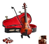 Playable Tiny Violin Figurine, The Worlds Smallest Miniature Musical Instrument with Sound, Dollhouse Accessory Or Keychain Charm (4.7in)