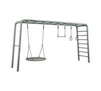 PlayBase Extra Large Green + Family Set, avec balançoire nid, trapèze & anneaux