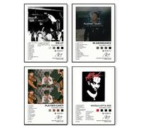 Playboi Carti Lot de 4 affiches imprimées sur toile pour chambre d'adolescentes et de filles - 20,3 x 25,4 cm - Sans cadre