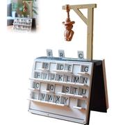 PlayBook'd - Jeu du pendu Cowboy magnétique, Jeu de Table de défi d'orthographe de Mots de vocabulaire, Jeu de défi du pendu imprimé en 3D, Jeu de société de Conception de Livres Portables