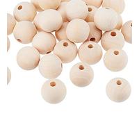 Playbox PBX2470196 2470196 Lot de 50 perles en bois, diamètre 2,5 cm, multicolore