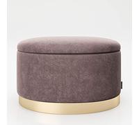 PLAYBOY cm 677206RQ Pouf Ovale avec Espace de Rangement, Le Pied d'or, Quartz Rose, 60 x 40 x 40 cm