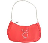 Playboy Sac à bandoulière pour femme avec strass et logo lapin Rouge, Rouge