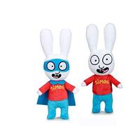 playbyplay Paire de 2 Peluches Simone Il Coniglio/Super-héros Originaux Officiels, 28 cm, 1 Unité