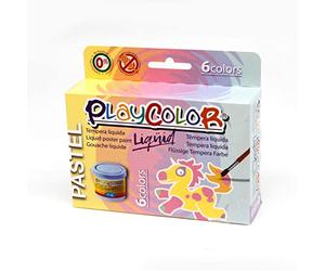 Playcolor Liqüid Pastel 40ml - Peinture gouache liquide - 6 Coloris assortis - 16801