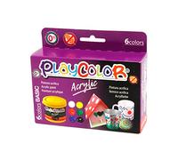 Playcolor Lot de 6 Pots de Peinture Acrylique - 40 ML. - Couleurs Assorties Acrylic Basic - 18191