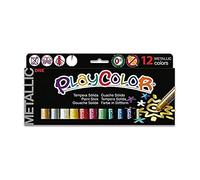 Playcolor One - Stick de peinture solide x12 - Coloris assortis tube de 10 gr - Peinture Lavable idéal pour débuter (METALLIC ONE)
