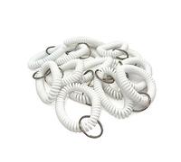 PlayCool Bracelet porte-clés en plastique bobine extensible avec anneau inclus 50 Blanc