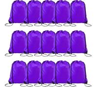 Playcrate Lot de 25 sacs à dos avec cordon de serrage - Sacs cadeaux de fête et sac de sport pour salle de sport, école, voyage, violet, 43 x 34 cm, Classique