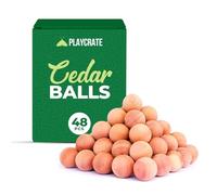 Playcrate Lot de 48 boules anti-mites en bois de cèdre 100 % naturel pour armoires Traitement efficace et durable pour la maison