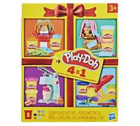 Playdoh 4 mini coffrets classiques, Coffret coiffeur, vétérinaire, glaces et Fun factory, loisirs créatifs, dès 3 ans