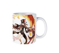 PLAYDOM Genshin Impact Zhong Li QiQi Furina de Fontaine Hu Tao Tighnari XianYun Chiori Eula Navia Kaedehara Kazuha Coffee Mugs,Tea Mug - Ceramic Coffee Mugs for Women and Men (Hu Tao)