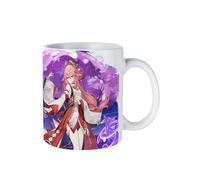 PLAYDOM Genshin Impact Zhong Li QiQi Furina de Fontaine Hu Tao Tighnari XianYun Chiori Eula Navia Kaedehara Kazuha Coffee Mugs,Tea Mug - Ceramic Coffee Mugs for Women and Men (Yae Miko)