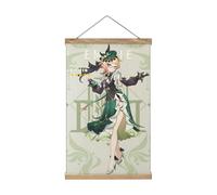 PLAYDOM Genshin Impact Zhong Li QiQi Furina de Fontaine Hu Tao Tighnari XianYun Chiori Eula Navia Kaedehara Kazuh Rouleau Peinture à l'huile Rouleau Peinture art Poster Art Déco Murale (Emilie)