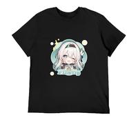 PLAYDOM HonKai Star Rail Firefly T-Shirt Graphique Noir et Blanc, Casual Coton col Rond T-Shirt Unisexe (Noir-A,4TG)