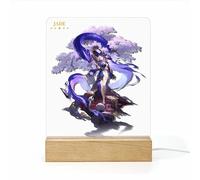 PLAYDOM Honkai:Star Rail Silver Wolf Raiden Firefly Dan Heng Himeko Imbibitor Lunae Animation 3D Nightlight Maison Salle Décoration Table LED Acrylique Nightlight (Jade)