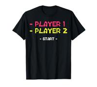 Player 1 Player 2 Start Rétro Gaming 8-Bit Pixel Art T-Shirt