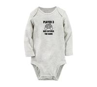 Player 3 Has Entered The Game Barboteuses amusantes pour nouveau-né Body pour bébé Combinaisons pour tout-petits Tenues une pièce longues, gris, 6-12 mois
