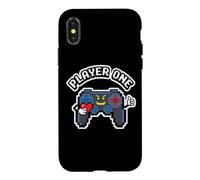 Player One Retro Gaming Icône Pixel Heart Coque pour iPhone X/XS