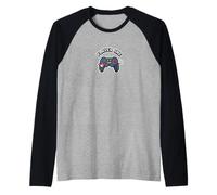 Player One Retro Gaming Icône Pixel Heart Manche Raglan